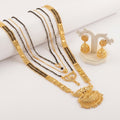 Mangalsutra Combo Deal Gold Plated Necklace Pandent Mangalsutra 30 Inch And 18 Inch Combo Pack With Earring for Women (Pack of 5)
