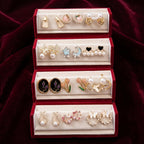 The Enchanted Garden Collection: 12-Pair Premium Earring Set in Luxury Velvet Tiered Case