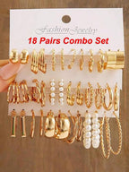Shining Diva Fashion 18 Pairs Combo Earring Set Latest Stylish Western Earrings for Women and Girls