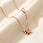 YELLOW CHIMES Express Your Feelings Collection 18K Rose Gold Plated Butterfly Copper Stainless Steel Pendant