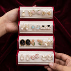 The Enchanted Garden Collection: 12-Pair Premium Earring Set in Luxury Velvet Tiered Case